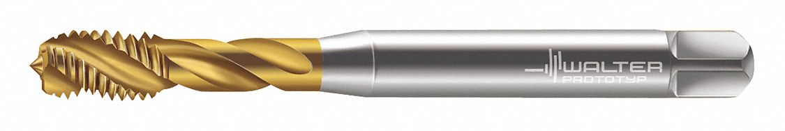 Spiral Flute Tap: M10x1.5 Thread Size, 15.00 mm Thread Lg, 100.00 mm Overall Lg, TiN