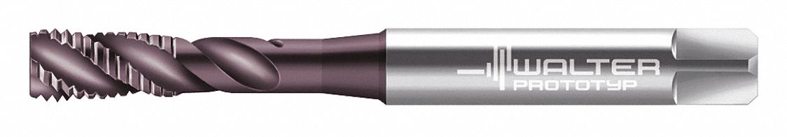 Spiral Flute Tap: 1/4"-28 Thread Size, 10.00 mm Thread Lg, 80.00 mm Overall Lg, THL