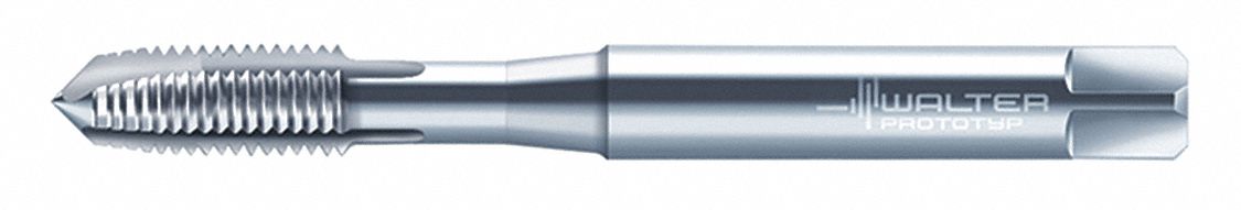 Spiral Point Tap: #0-80 Thread Size, 8.00 mm Thread Lg, 40.00 mm Overall Lg, Plug
