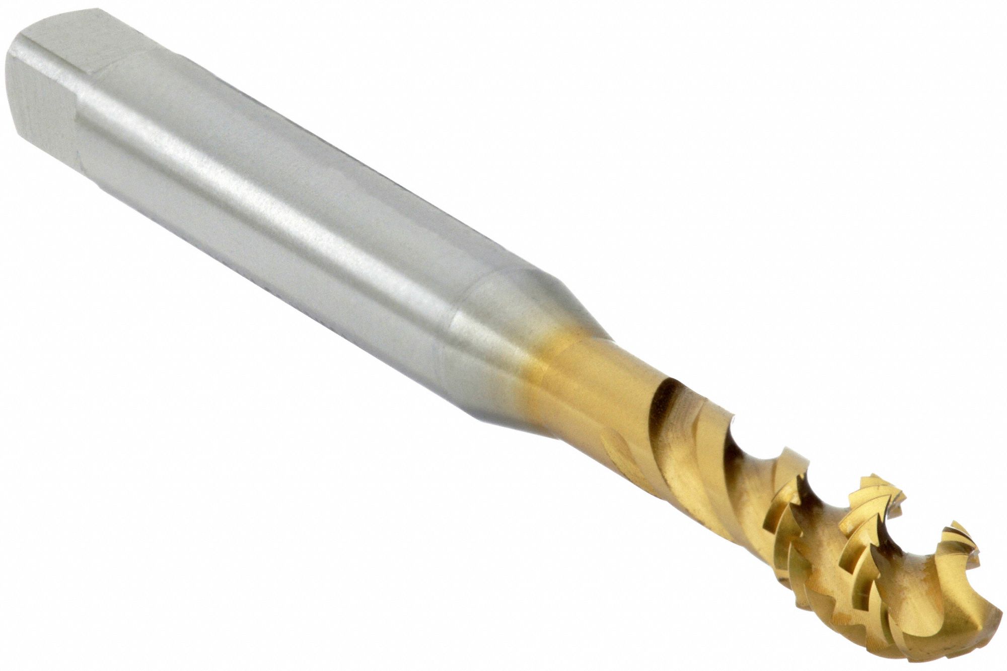 Spiral Flute Tap: #10-24 Thread Size, 8.00 mm Thread Lg, 70.00 mm Overall Lg, TiN