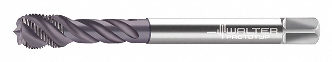 Spiral Flute Tap: M10x1 Thread Size, 12.00 mm Thread Lg, 90.00 mm Overall Lg, TiAlN