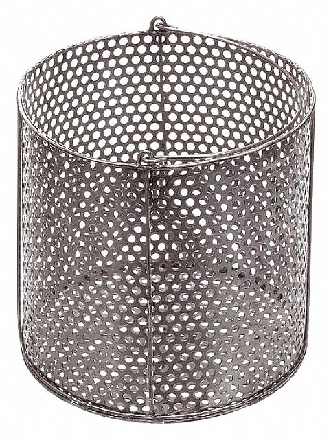 Parts Washer Basket: Round, Steel, Silver, 8 1/4 in Basket Ht