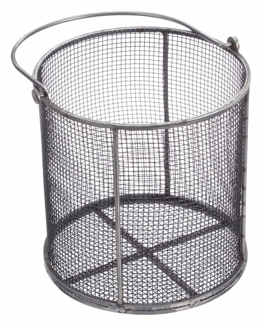 MARLIN STEEL WIRE PRODUCTS, Round, Steel, Parts Washer Basket 429G78