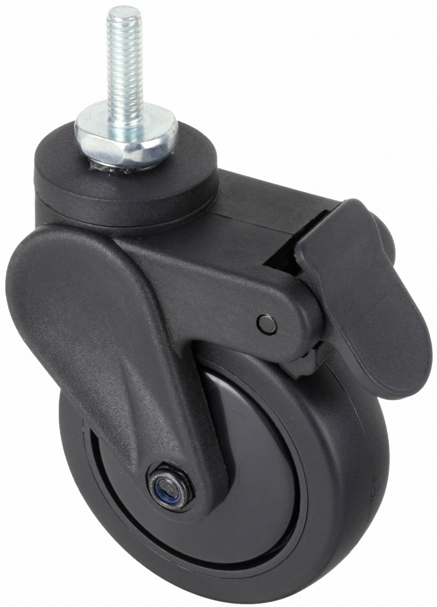 CORROSION- & DEBRIS-RESISTANT THREADED STEM CASTER, 3 IN WHEEL DIA, 110 LB, DELRIN