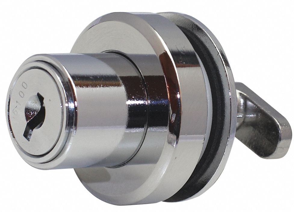DELTA LOCK Sliding Door Lock: 2 3/16 in Lg, 1 1/2 in Wd, 1 1/2 in Ht