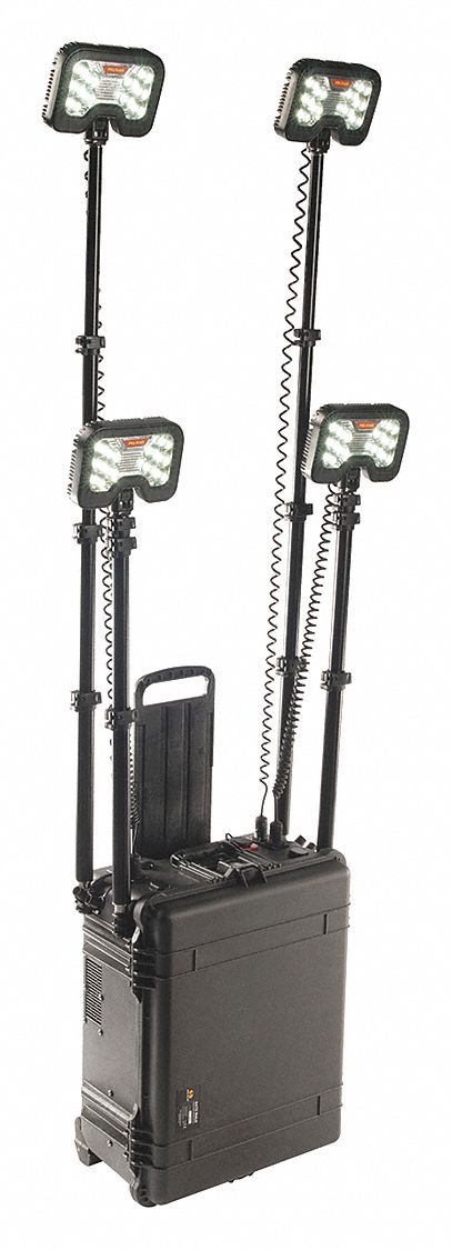 REMOTE AREA LIGHTING SYSTEM, 4 LAMP HEADS, LUMENS 12000 (HIGH)/1000 (LOW), 12 V, 5.4 W, BLACK