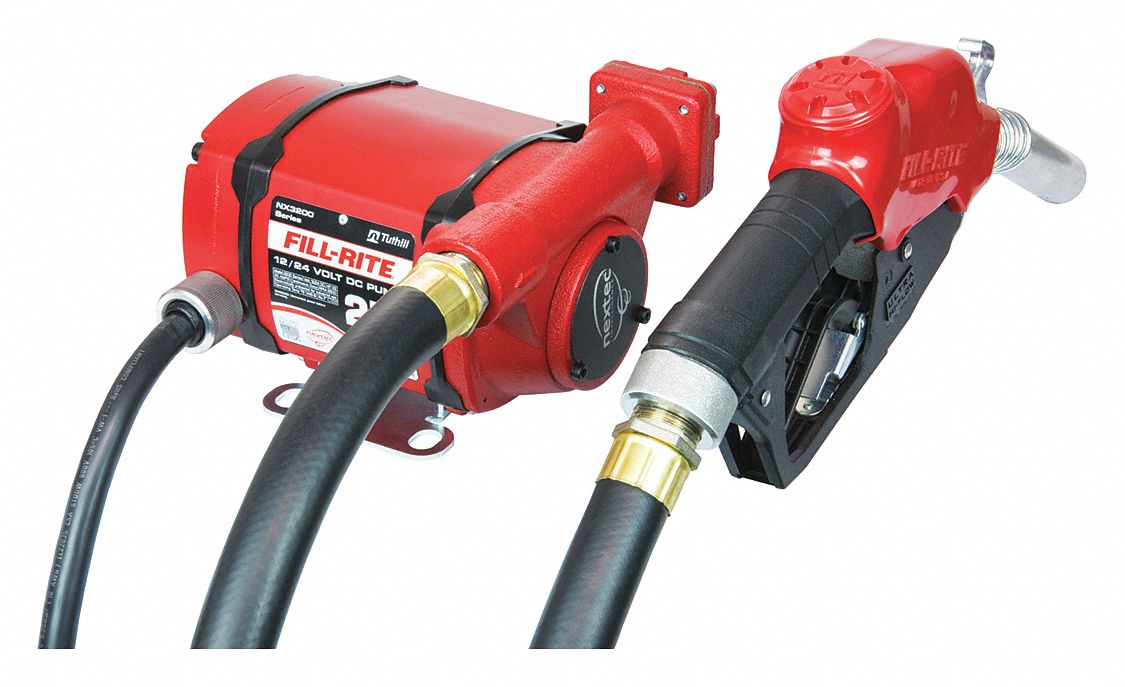 FILLRITE, 12 to 24V DC, 25 gpm GPM, Fuel Transfer Pump 429J12NX25