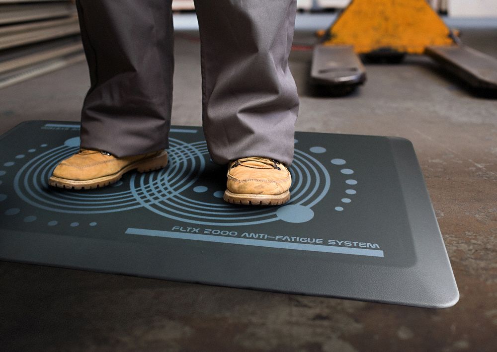 FLOORTEX Antifatigue Mat: Smooth, 20 in x 32 in, 43/64 in Thick, Black ...