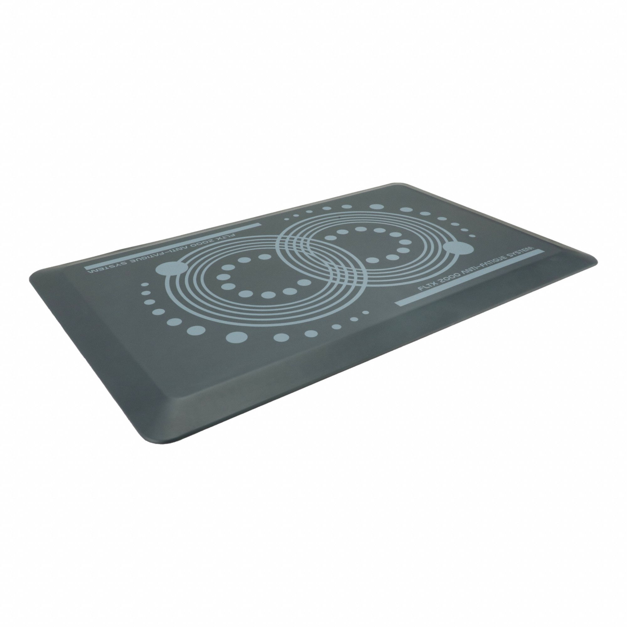 Antifatigue Mat: Smooth, 16 in x 2 ft, 43/64 in Thick, Gray, Polyurethane, Antimicrobial