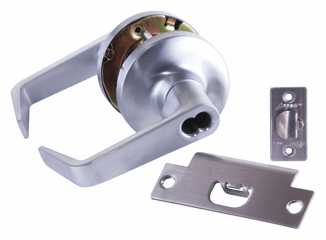 Door Lockset: Classroom Lever Locksets, Chrome, ADA Compliant, SFIC