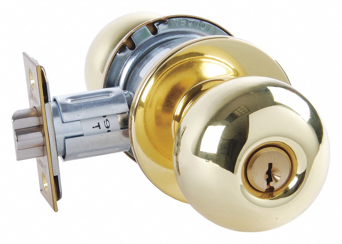 Door Lockset: Office Knob Locksets, Brass