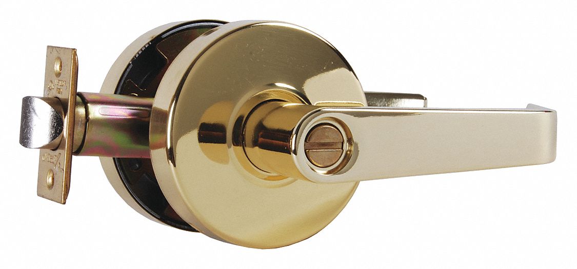 Door Lockset: Privacy Lever Locksets, Brass, ADA Compliant