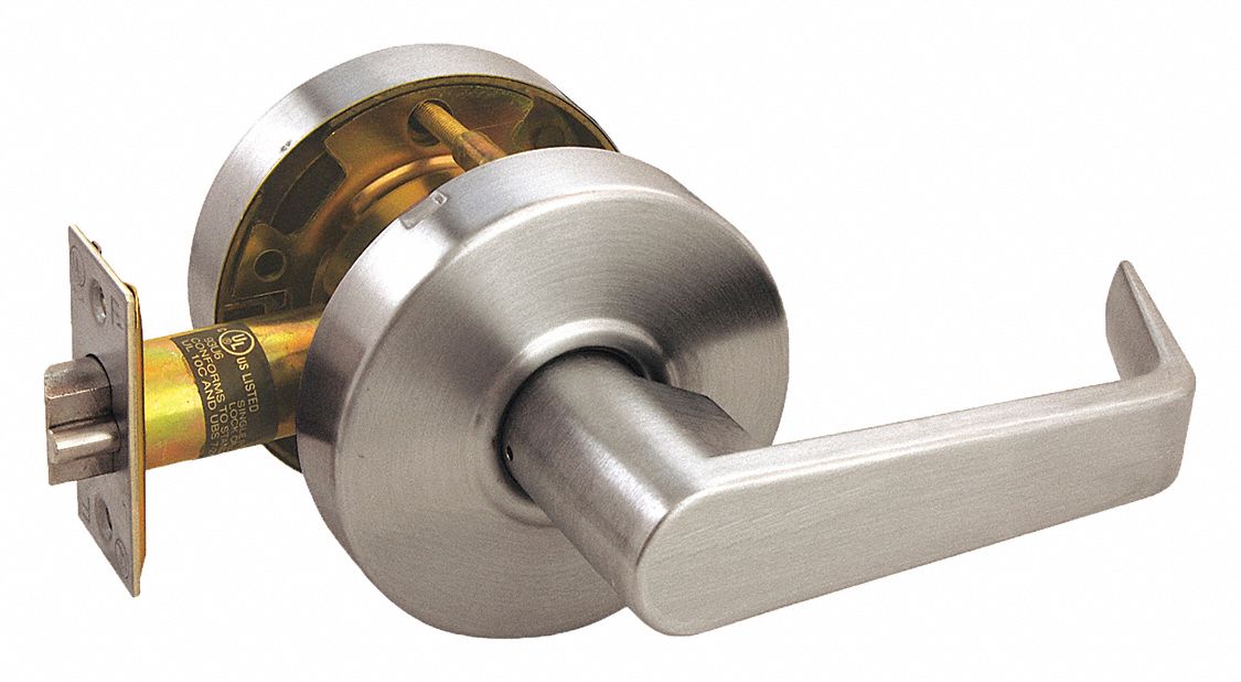 Door Lockset: Classroom Security Lever Locksets, Chrome, ADA Compliant, Interchangeable Core