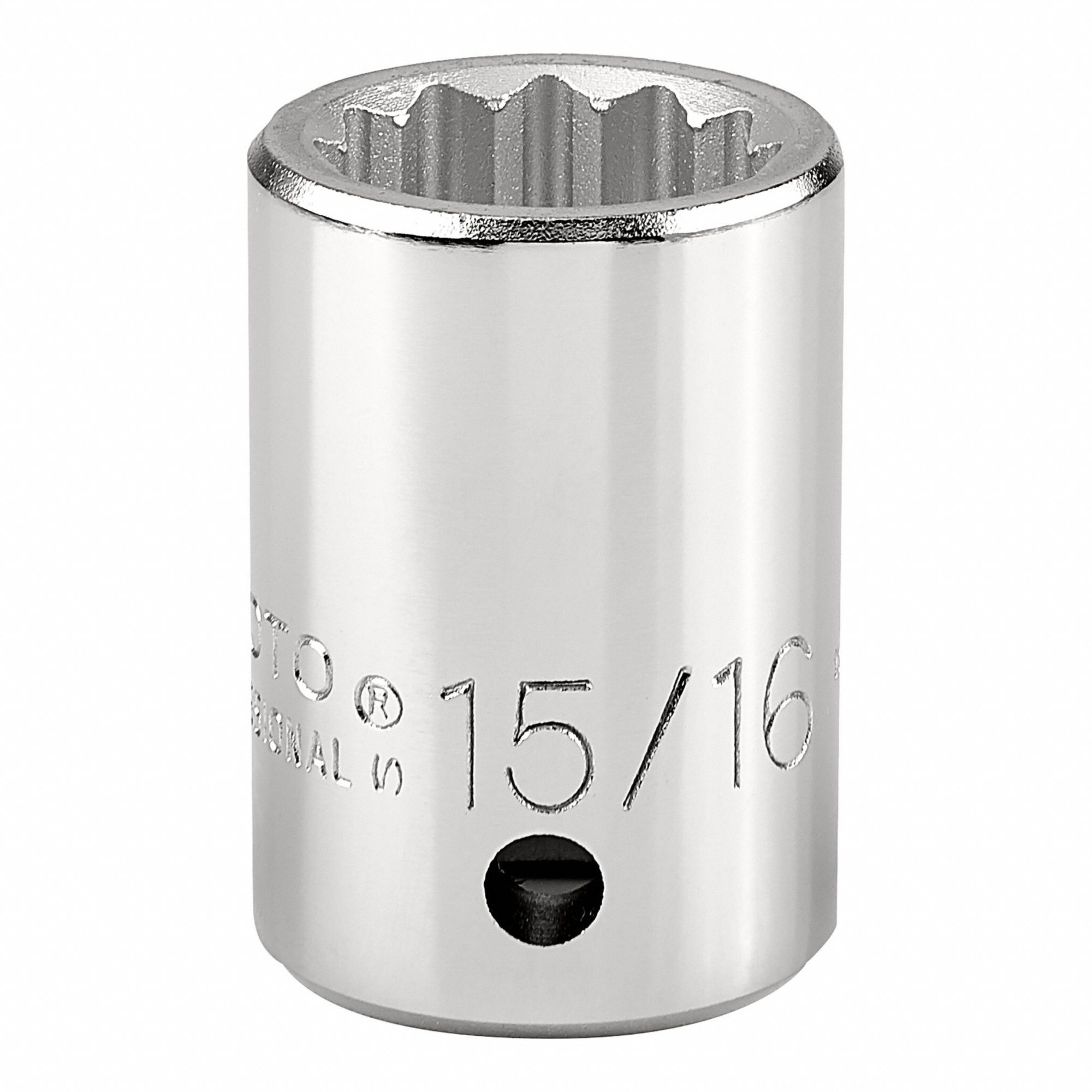 Socket: SAE, 3/4 in Drive Size, 15/16 in Socket Size, 12-Point, Std, Satin, Not Tether Capable