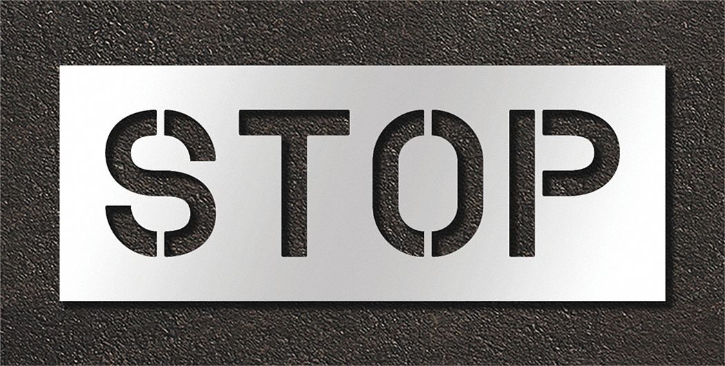 Stop, 0.125 in Thick, Pavement Stencil - 429V03|STL-108-71003 - Grainger