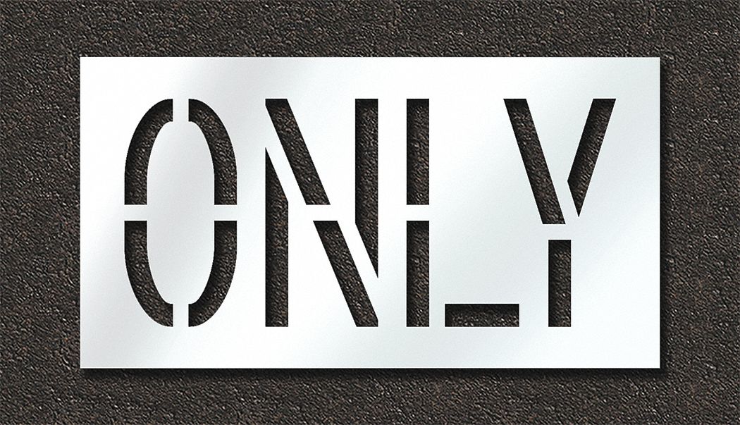 Individual Stencil: Only, 0.125 in Thick, 24 in Overall Ht, 45 in Overall Wd, Highway Gothic