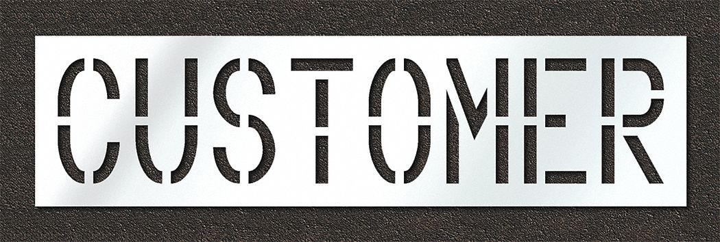 Individual Stencil: Customer, 0.125 in Thick, 24 in Overall Ht, 92 in Overall Wd, Highway Gothic