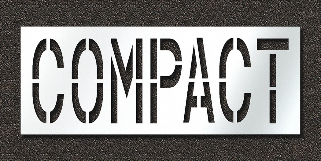 Individual Stencil: Compact, 0.125 in Thick, 30 in Overall Ht, 78 in Overall Wd, Highway Gothic