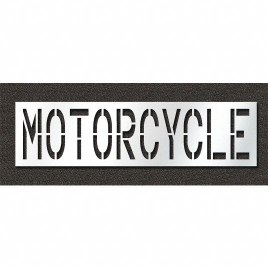 Motorcycle, 0.125 in Thick, Pavement Stencil 429W25STL10872416