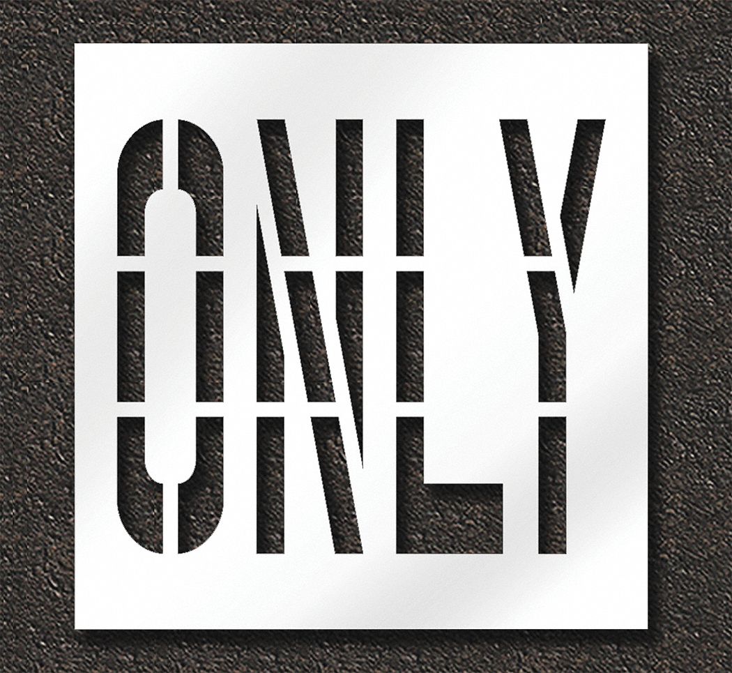 Individual Stencil: Only, 0.125 in Thick, 48 in Overall Ht, 47 in Overall Wd, Highway Gothic