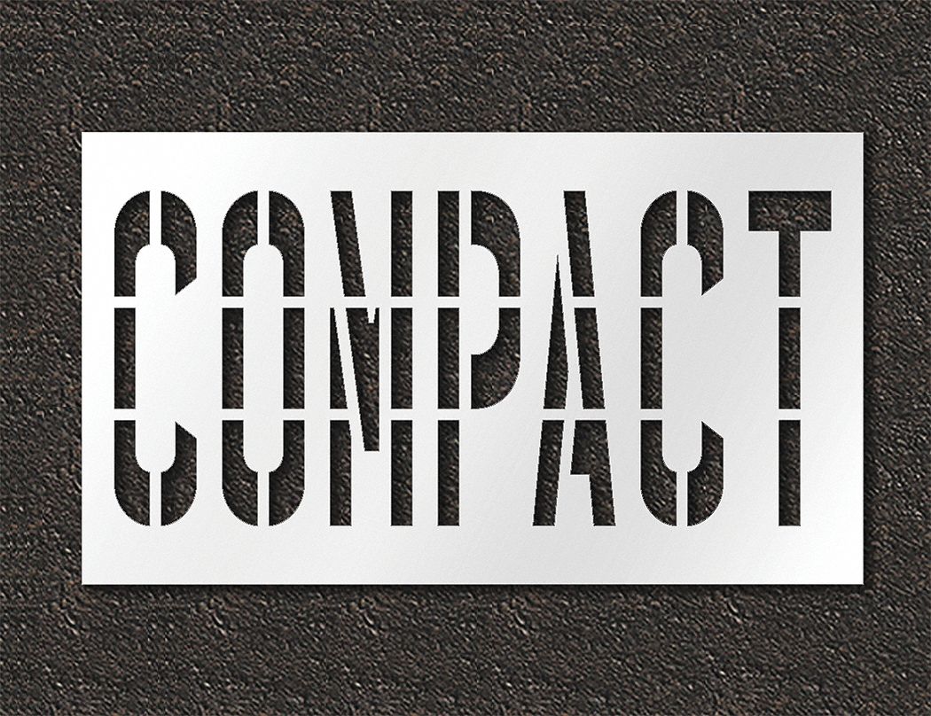 Individual Stencil: Compact, 0.125 in Thick, 48 in Overall Ht, 83 in Overall Wd, Highway Gothic
