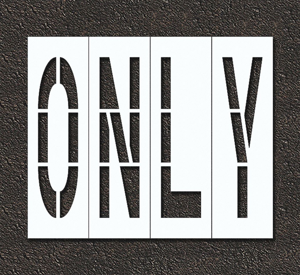 Individual Stencil: Only, 0.125 in Thick, 120 in Overall Ht, 144 in Overall Wd, Highway Gothic