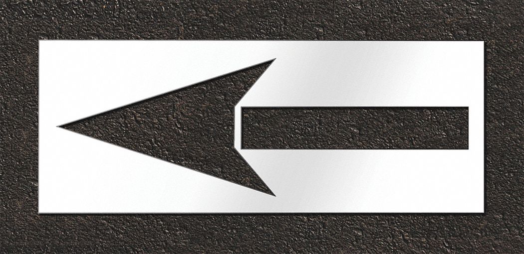 Individual Stencil: Arrow, 30 in Overall Wd, 78 in Overall Ht, 0.125 in Thick