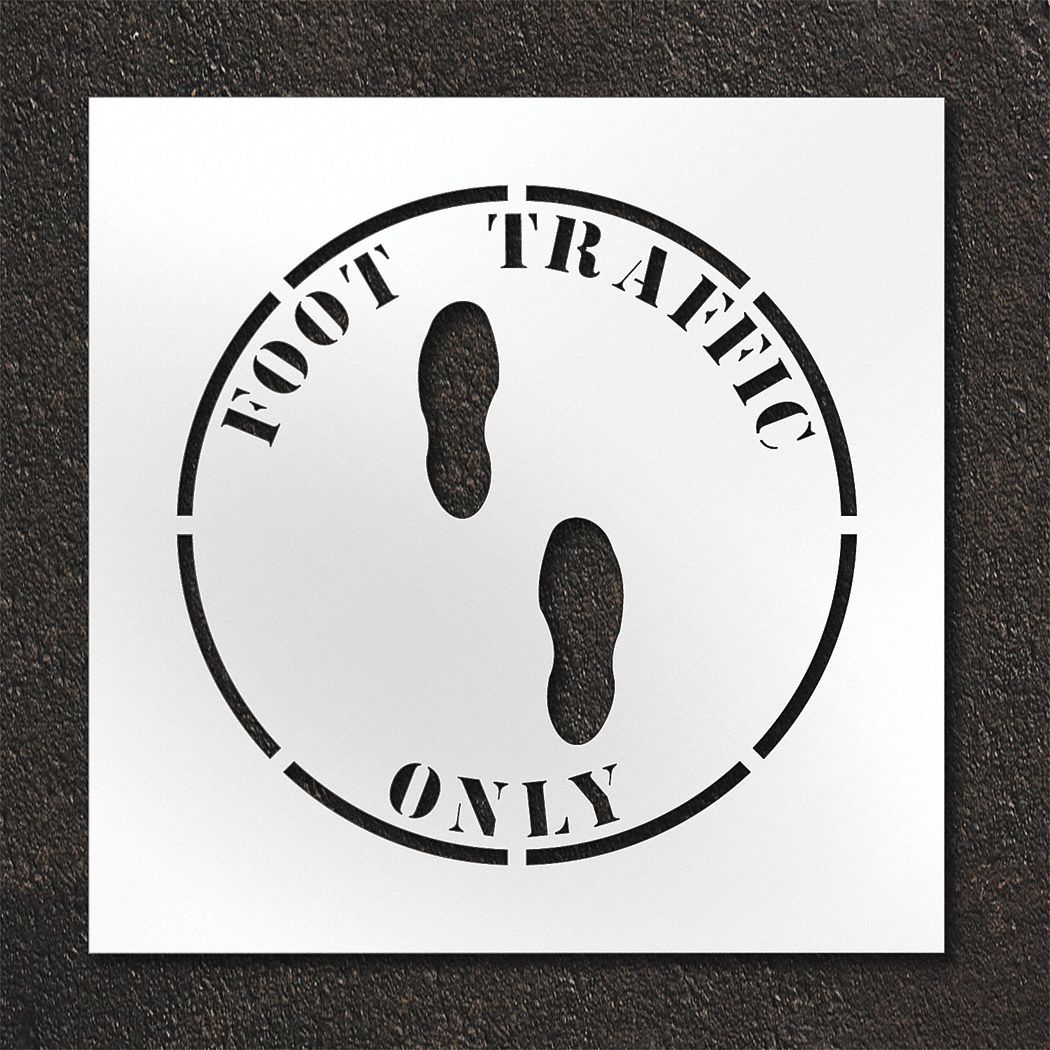 Individual Stencil: Foot Traffic Only, 24 in x 24 in Message Size (WxH)