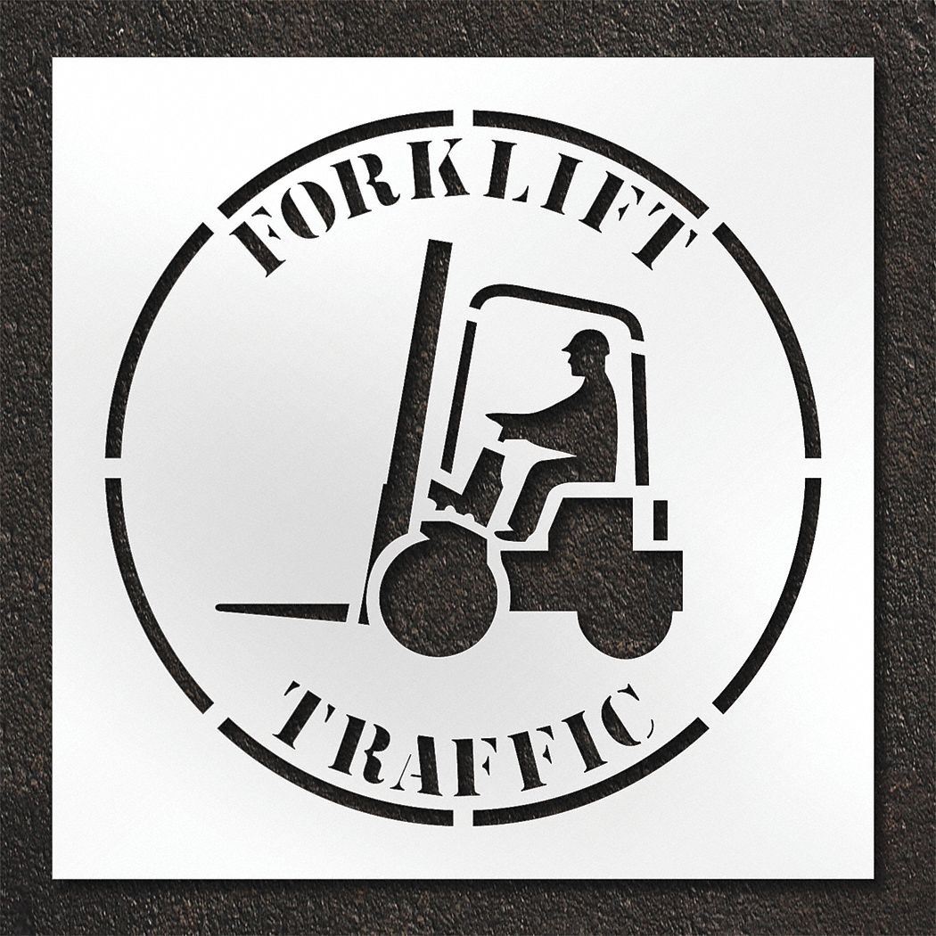Individual Stencil: Forklift Traffic, 42 in x 42 in Message Size (WxH)
