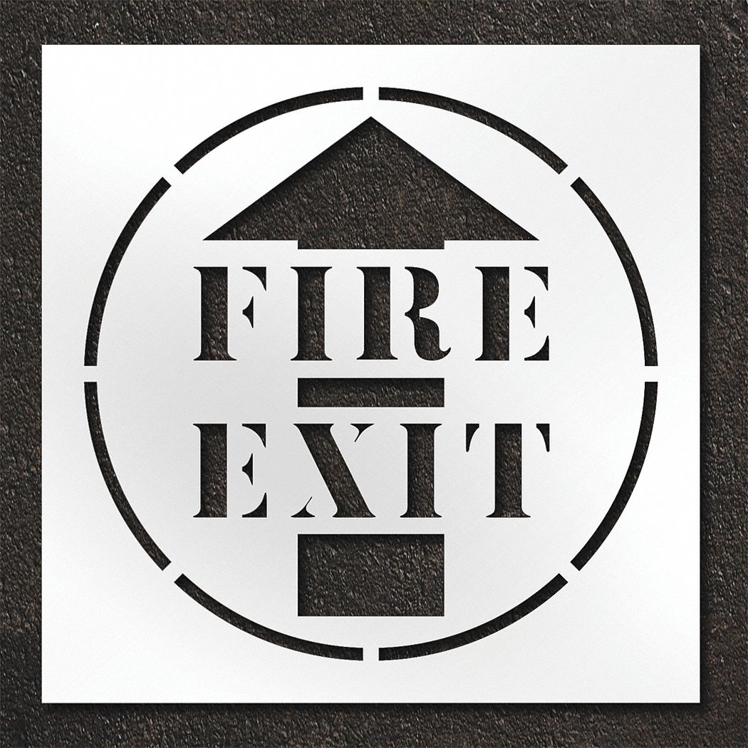 Pavement Stencil Fire Exit