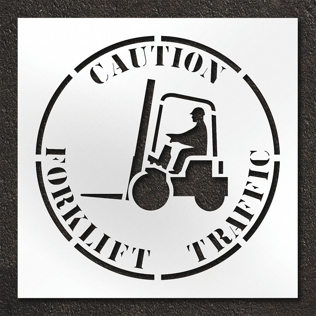 Stencil Caution Forklift Traffic