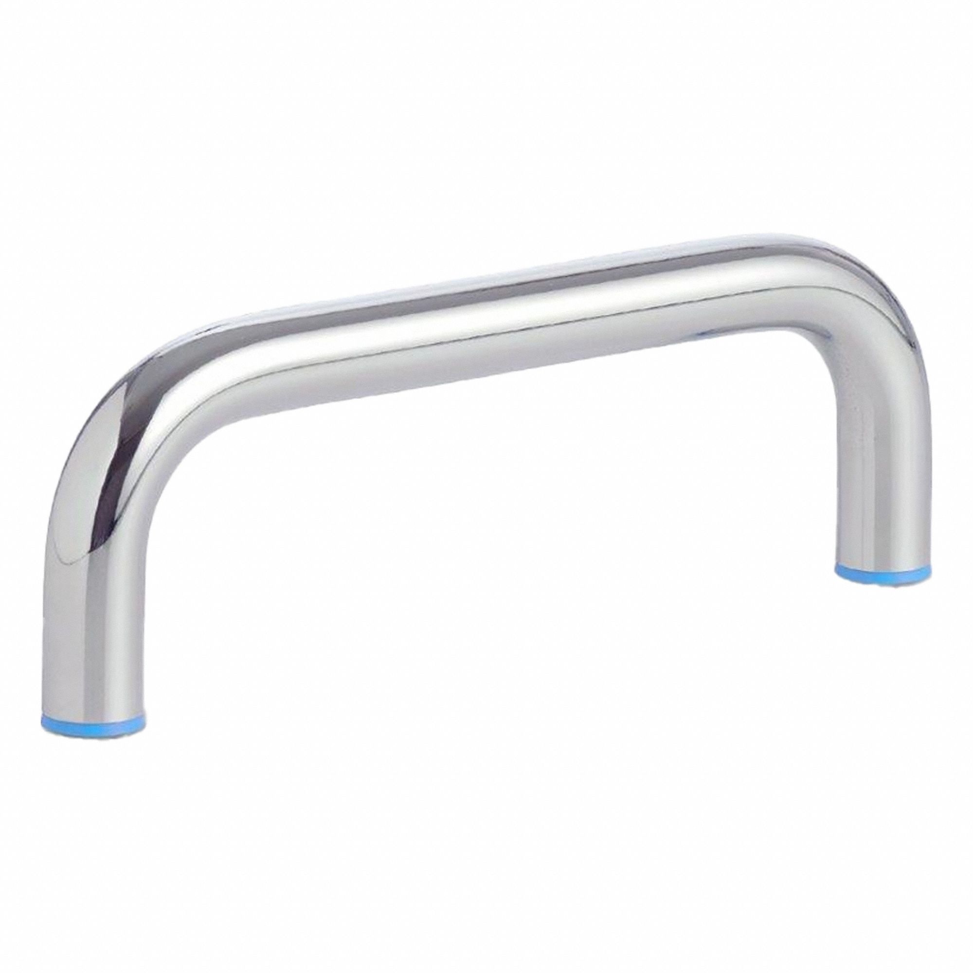 Pull Handle: Threaded Holes, Stainless Steel, Silver, 0.47 in, 7.37 in Grip Lg