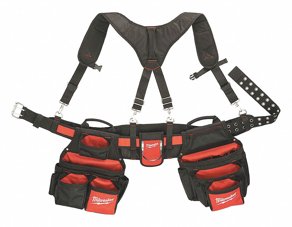 Cinturón porta-herramientas de nylon con 2 bolsas