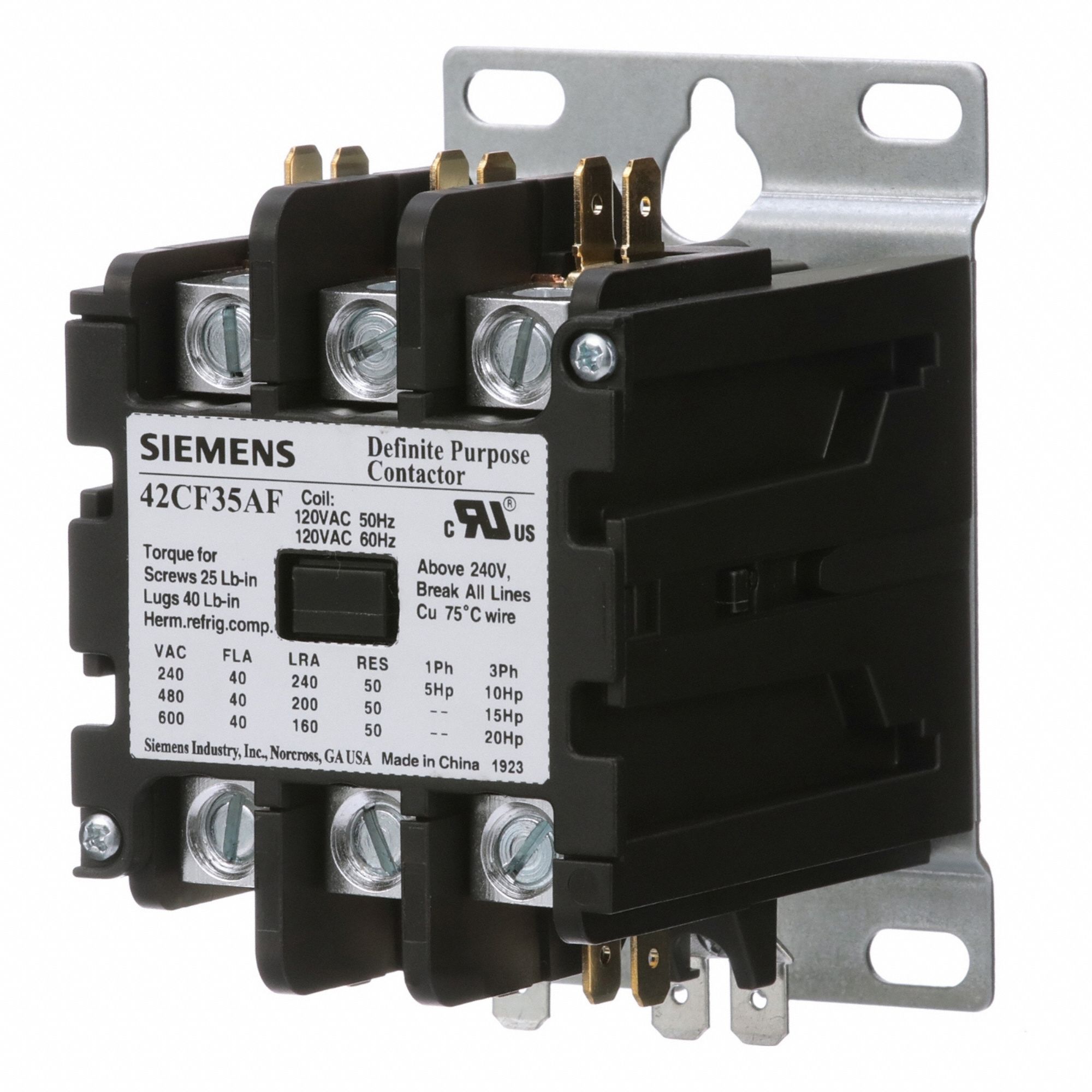 Siemens Poles V Ac Definite Purpose Contactor D Cf Af Grainger