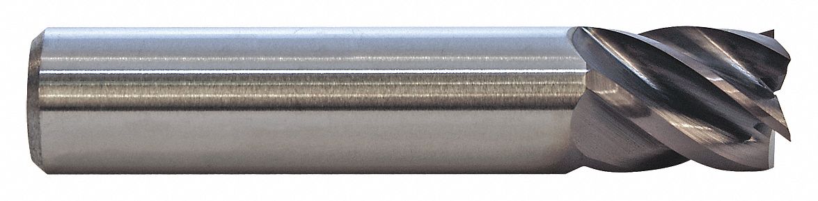 Square End Mill, 1/2" Dia., 1" Cut, Carbide