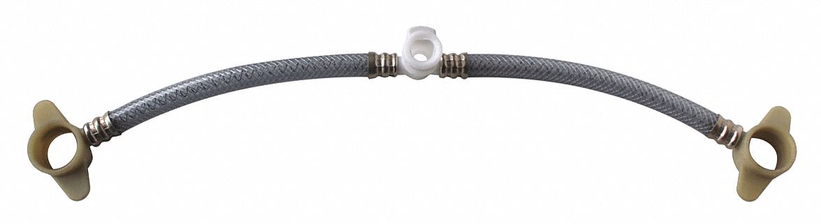 Supply Hose: Stainless Steel, Stainless Steel, 9 in Overall Lg, NPSM