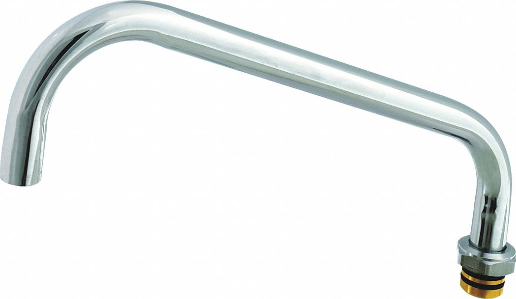 T&S BRASS Spout, Fits Brand T&S Brass, Faucet Spout Shape Angled