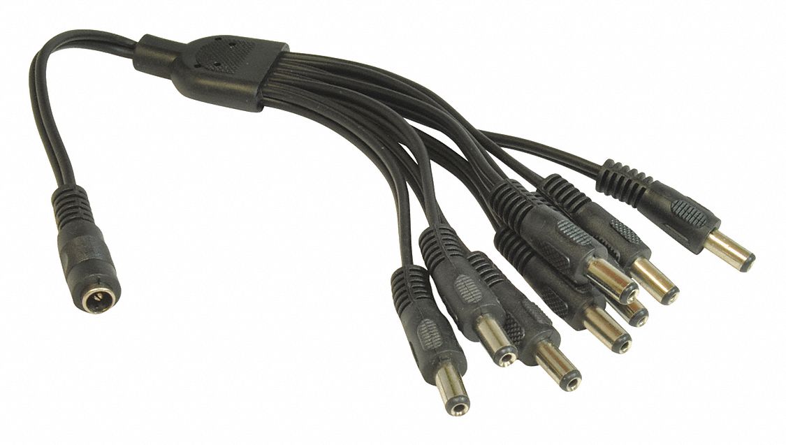 CCTV 1 TO 8 POWER CABLE SPLITTER, BLACK