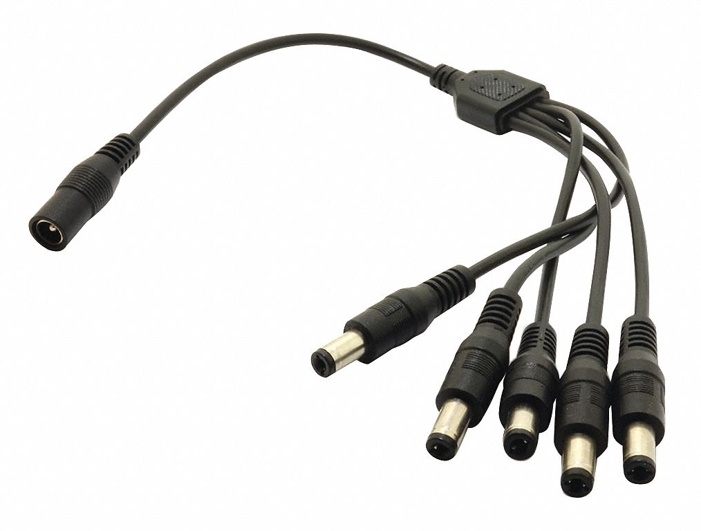 CCTV 1 TO 5 POWER CABLE SPLITTER, BLACK