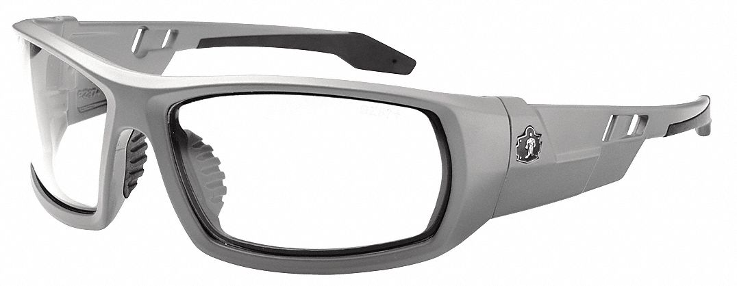 LUNETTES DE SÉCURITÉ, MONTURE INTÉGRALE, NYLON/PC, ANTIRAYURES, GR/TRSP, M, CSA, UNISEXE