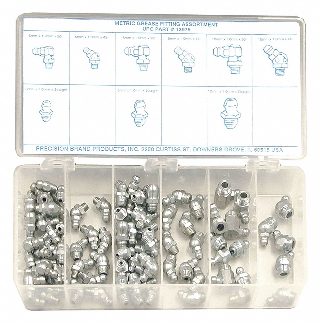 PRECISION BRAND Grease Fitting Kit, Standard, M10x1, M6x1, M8x1 Thread