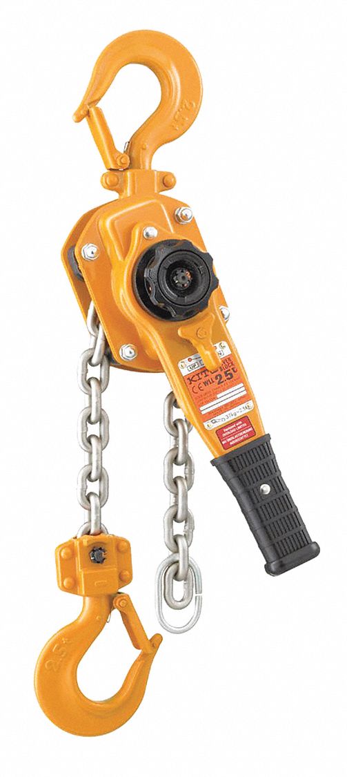 KITO LEVER HOIST W SLIP CLUTCH, LOAD CAP 3307 LB, HOIST LIFT 14 FT