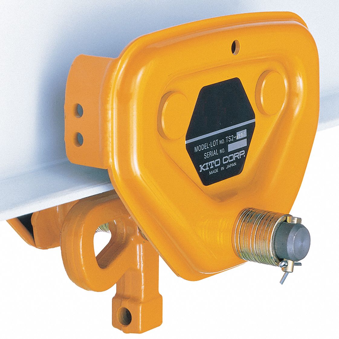 KITO PUSH TROLLEY, WITH SAFETY LUGS, LD CAP 1.5 TON, 2.3 TO 8 IN FLANGE