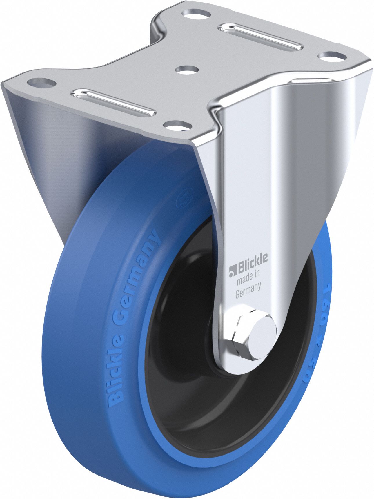 SWIVEL CASTER, 300KG LD CAP, BLACK, 50 X 195 X 160 MM, RUBBER/PRESSED STEEL