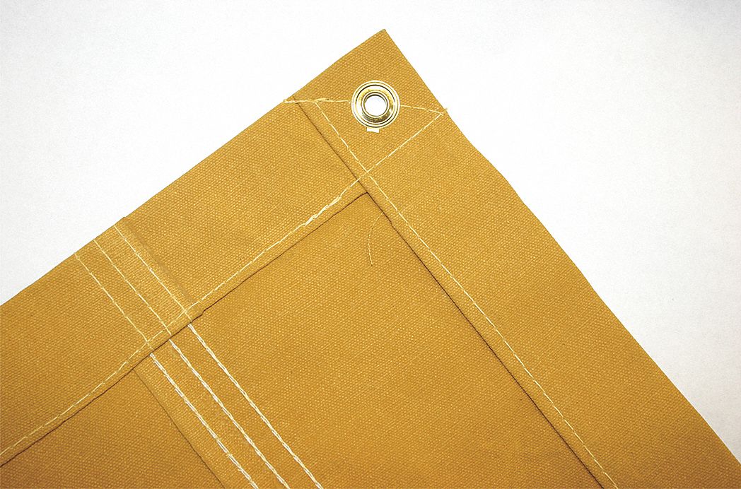 TARP, WATERPROOF, MILDEW RESISTANT, 17.6 OZ, TAN, 12 X 24 FT, COATED, POLY/COTTON CANVAS