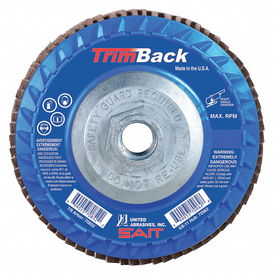 FLAP DISC TRIM T29 4.5X5/8-11 80X