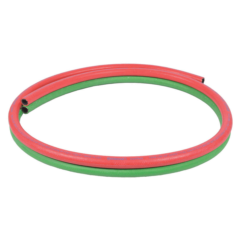 Synthetic Rubber Continental ContiTech 20027495 Twin-Line Welding Hose Grade T Assembly Red and Green 3/8 Grade T Type BB Fittings 50 3/8 ID