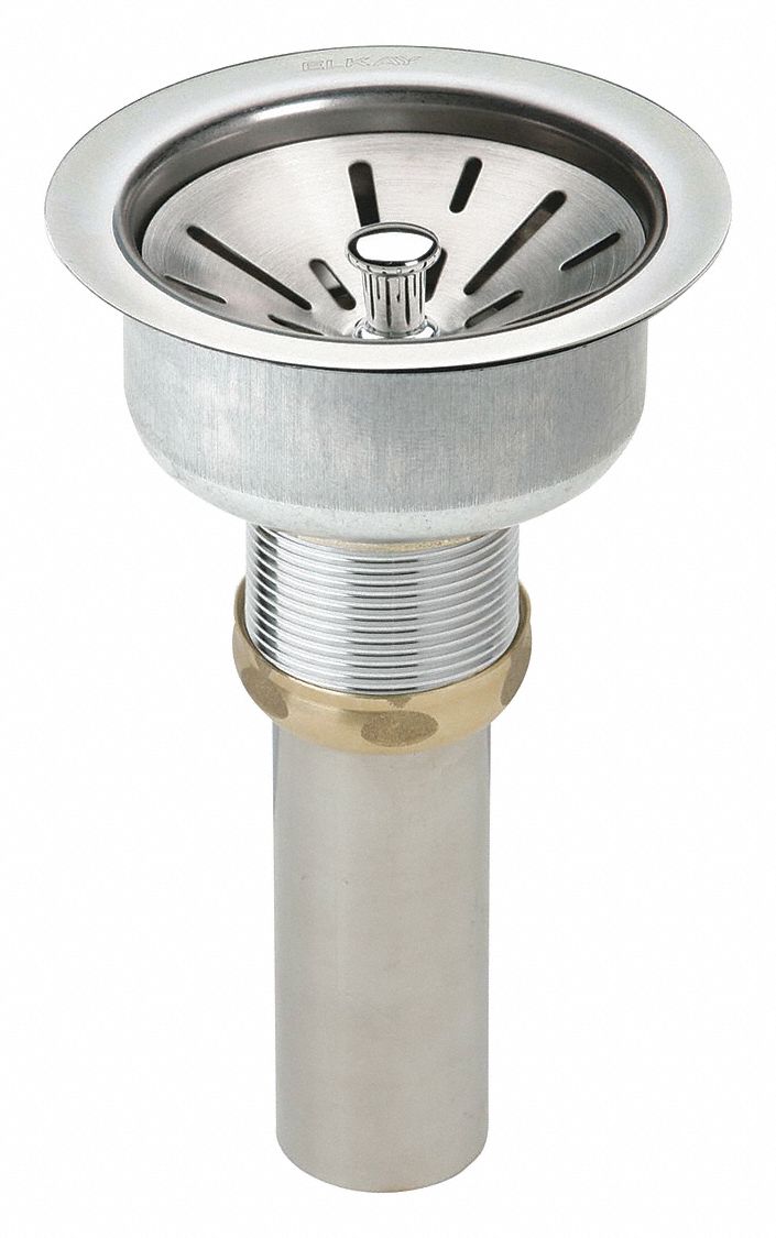 Sink Drain Silver 7 3/8 H 4 1/2 Dia