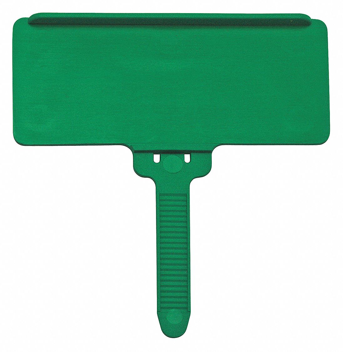 LABEL TAG, 3 IN X 1⅜ IN, GREEN, ADHERED, 25 LABEL HOLDERS, HANGING, 25 PK