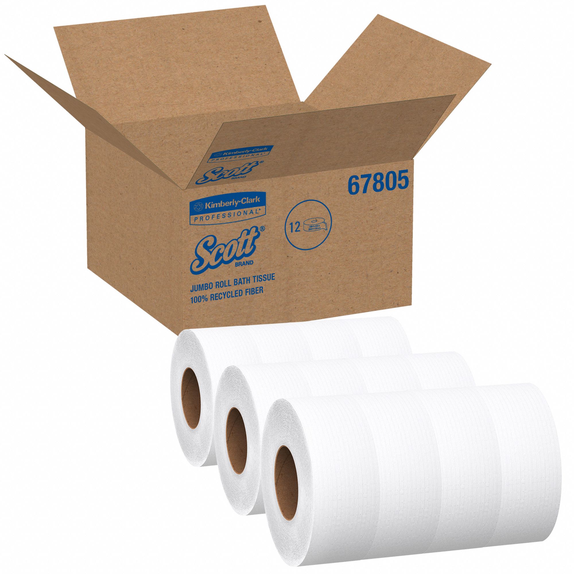 KIMBERLYCLARK PROFESSIONAL Toilet Paper Roll, Scott® Essential™, Jumbo Core, 2 Ply, 3 1/4 in